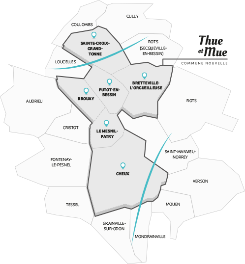 Territoire de la commune nouvelle de Thue et Mue