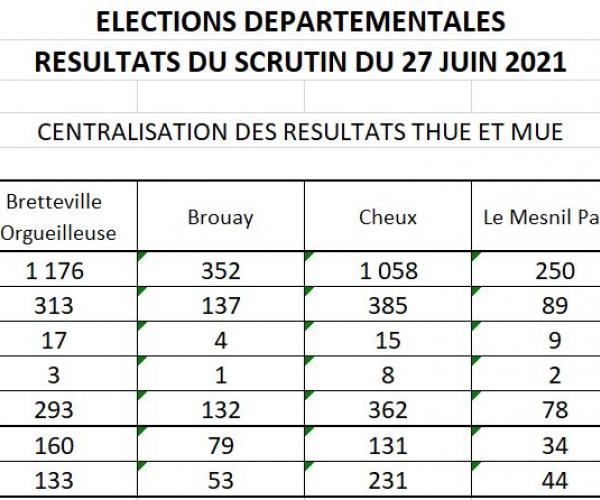 Résultats 2eme tour élections départmentales à Thue et Mue