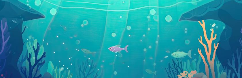 fond marin avec corail et poisson