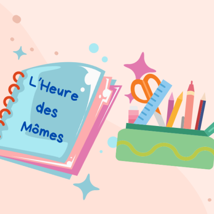 Un livre et une trousse avec ciseaux et crayons