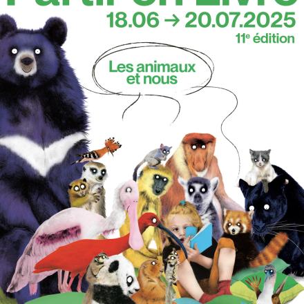 des animaux rigolos entourent une fillette en train de lire